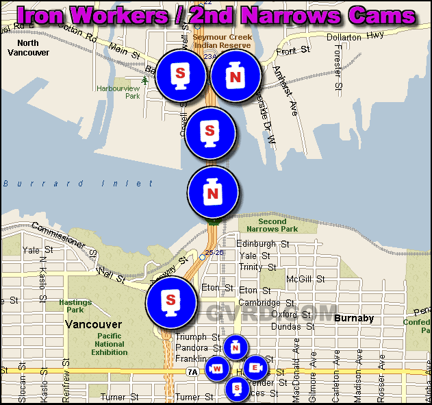 Iron Workers - Second Narrows Bridge Web Cams Vancouver BC